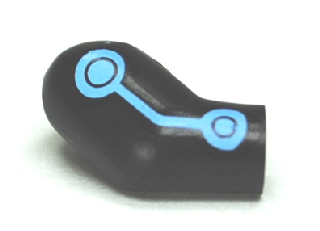 Lego Arm, Right with Medium Blue Circles and Lines Batman Electro Pattern