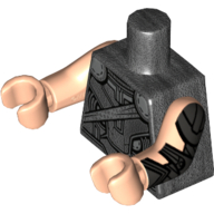 Lego Torso Armor with Silver Highlights Print (Thor), Light Nougat Arms and Hands with Silver Armor Print on Left Arm
