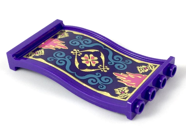 Lego Panel 1 x 4 x 6 Wavy with Magic Carpet Pattern (Sticker) - Set 41161 / Dark Purple