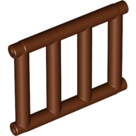 Lego Bar 1 x 4 x 3 [End Tabs] / Reddish Brown