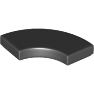 Lego Tile 2 x 2 Curved, Macaroni / Black