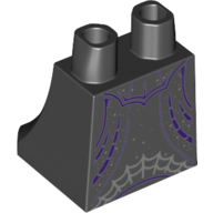 Lego Hips and Legs Under Dress/Robe with Dark Purple Trim, Light Bluish Grey Spider Web / Black