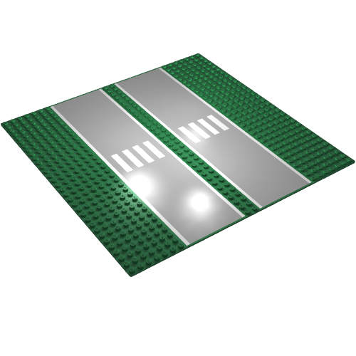Lego Baseplate 32 x 32 with 7-Stud Straight, Dual with Crosswalk Print