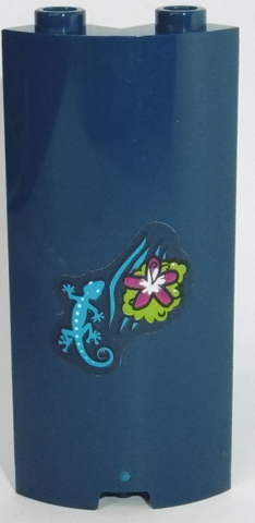 Lego Cylinder Quarter 2 x 2 x 5 with 1 x 1 Cutout with Flower and Salamander Pattern (Sticker) - Set 41187