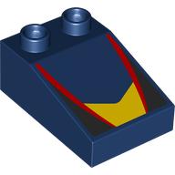 Lego Duplo Brick 3 x 2 Slope 33° with Black, Red, and Yellow Panels Print