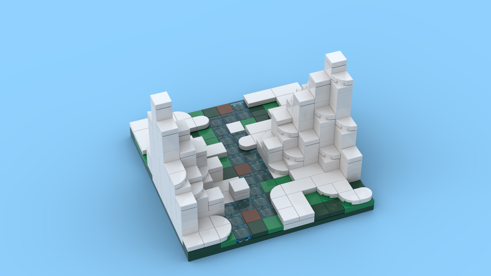 Lego Small 16 x 16 snowy mountain