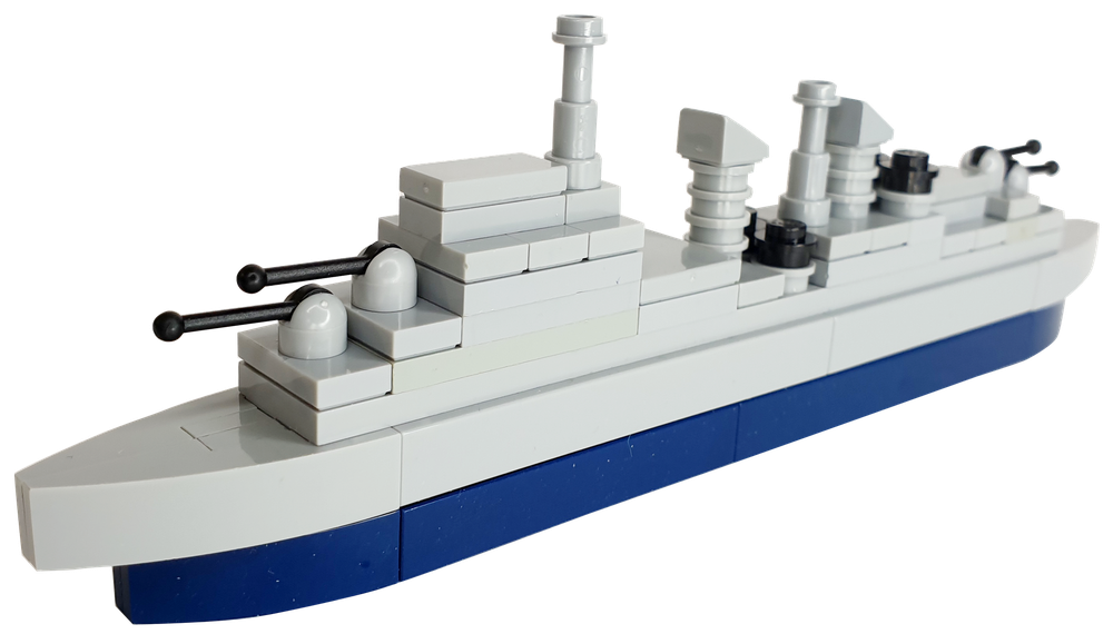 Lego HMS Belfast Microscale Town-class light cruiser warship