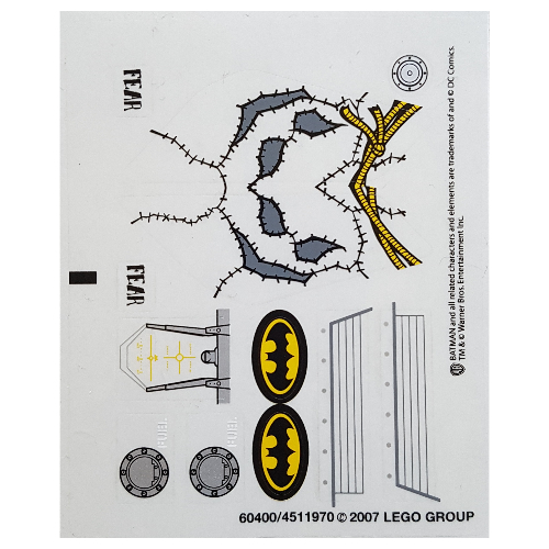 Lego Sticker Sheet for Set 7786-1