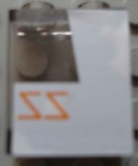 Lego Panel 1 x 2 x 2 - Hollow Studs with Reversed Orange 'ZZ' on White Background SW Rebel Snowspeeder Pattern Model Left Side (Sticker) - Set 10129