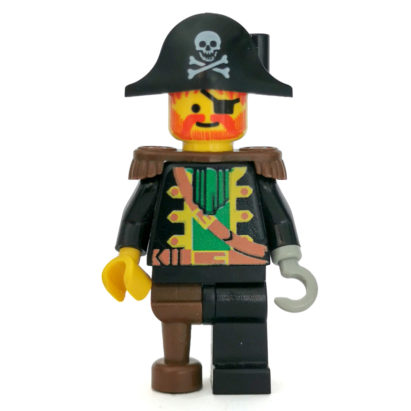 Lego Pirate - Captain, Light Gray Hook, Bicorne with Skull, 3626a