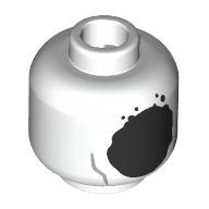 Lego Minifig Head The Spot, Black Splotch for Face / White