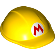Lego Nintendo Figure, Hard Hat / Construction Helmet, Large with Mario Logo / Yellow