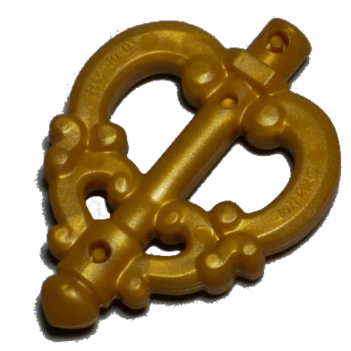 Lego Weapon Staff Head / Pearl Gold