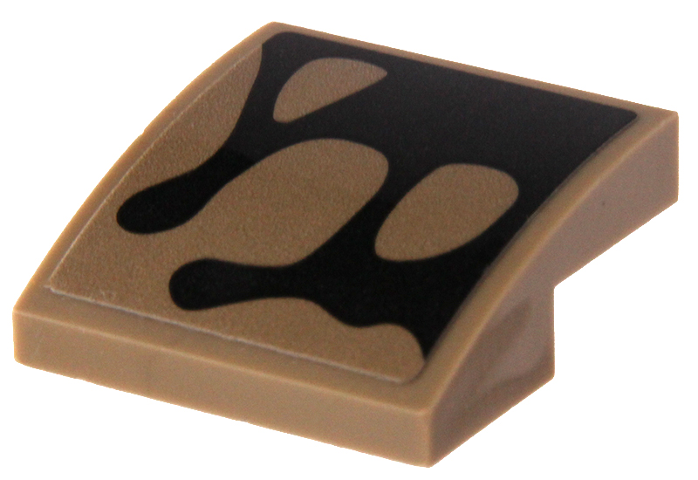 Lego Slope, Curved 2 x 2 x 2/3 with Black Splotch Pattern (Sticker) - Set 76249