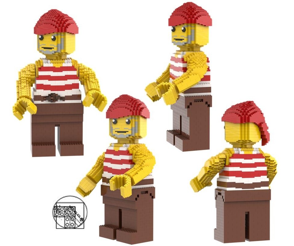 Lego Maxi figura Pirata red bandana and white-red tshirt