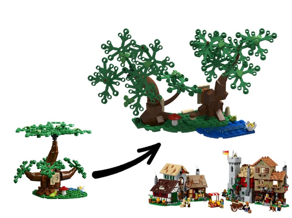 Lego Medieval Town Square Tree Alternative
