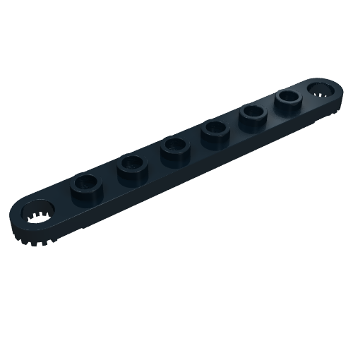 Lego Technic Plate 1 x 8 with Toothed Ends / Black