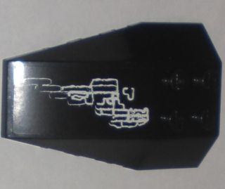 Lego Wedge 6 x 4 Triple Curved with Scales Pattern Model Right (Sticker) - Set 8075 / Black