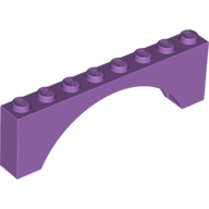 Lego Brick Arch 1 x 8 x 2 / Medium Lavender