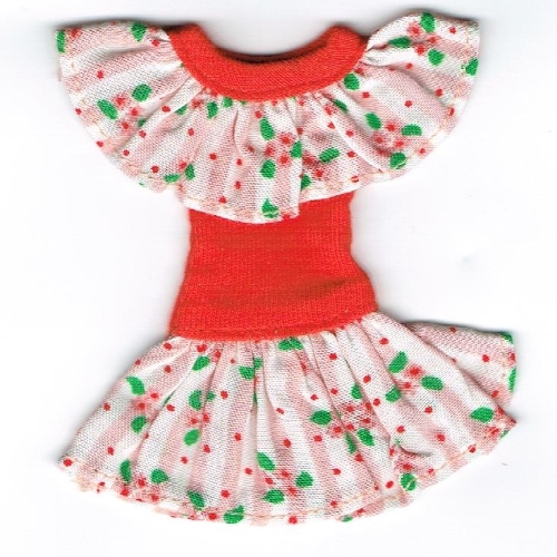 Lego Scala, Dress with Pink Flower Ruffled Collar and Skirt
