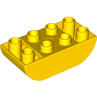 Lego Duplo Brick 2 x 4 Curved Bottom / Yellow
