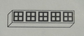 Lego Modulex Tile 1 x 5 with Black Square, Crossed Print, without Internal Supports