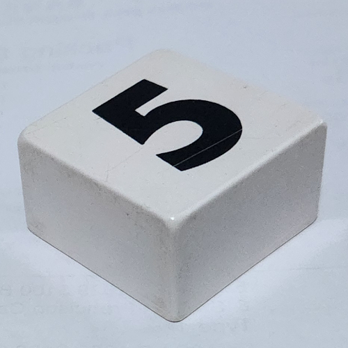 Lego Duplo Tile 2 x 2 x 1 with '5' Print