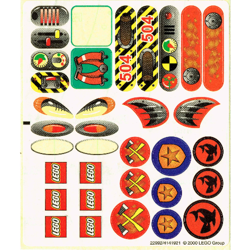 Lego Sticker Sheet 2 for Sets 2914-1, 2947-1 / [No Color/Any Color]