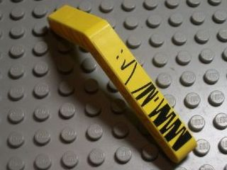 Lego Technic, Liftarm, Modified Bent Thick 1 x 9 (6 - 4) with Black Scribbled Lines Pattern Model Left Side (Sticker) - Set 8414