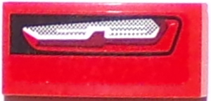 Lego Slope, Curved 2 x 1 x 2/3 with Chevrolet Camaro Car Taillight Pattern Model Right Side (Sticker) - Set 75874