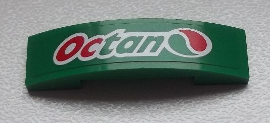 Lego Slope, Curved 4 x 1 x 2/3 Double with Octan Logo Pattern (Sticker) - Set 60025