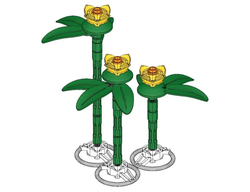 Lego Flower Display Set - Yellow Flowers