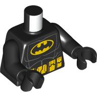 Lego Torso Bodysuit, Muscle Outline, Yellow Batman Symbol, Utility Belt print, Black Arms and Hands / Black