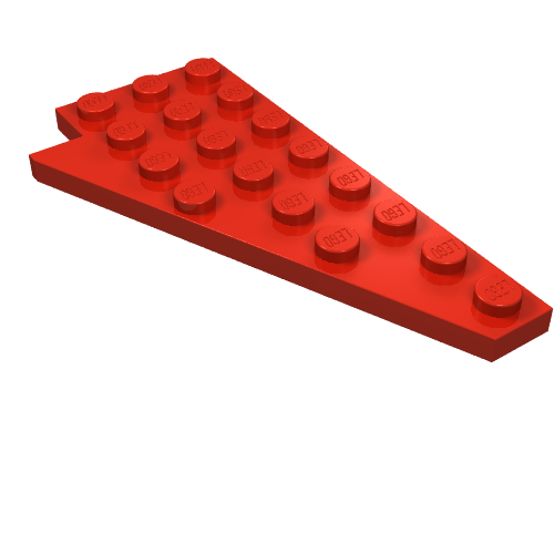 Lego Wedge Plate 8 x 4 Wing Right with Stud Notch / Red