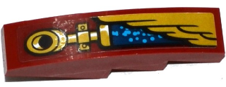 Lego Slope, Curved 4 x 1 with Gold Wing and Pipe Pattern Model Right Side (Sticker) - Set 70600