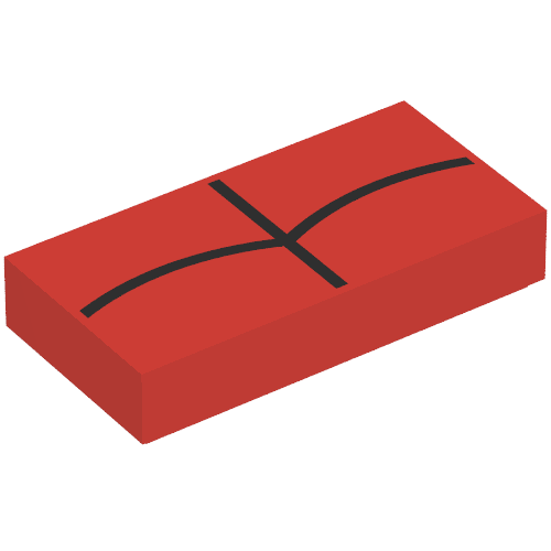 Lego Tile 1 x 2 with Black Stripes Print (Spiderman)