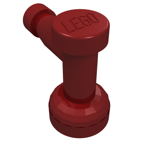 Lego Tap 1 x 1 with Hole in Spout / Dark Red