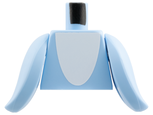 Lego Torso Dolphin with White Ventral Patch Pattern / Bright Light Blue Fins