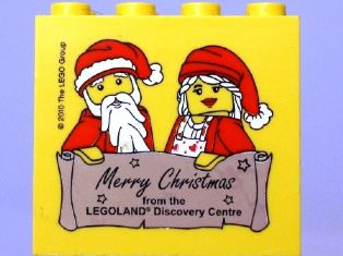 Lego Brick 2 x 4 x 3 with Merry Christmas from the Legoland Discovery Centre Pattern