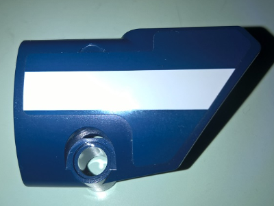 Lego Technic, Panel Fairing # 2 Small Smooth Short, Side B with White Stripe Pattern (Sticker) - Set 41999