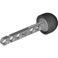 Lego Projectile, Technic Competition Arrow, Beam Shaft with Solid Black Rubber End / Light Bluish Gray