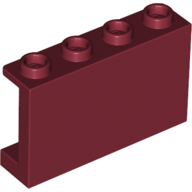 Lego Panel 1 x 4 x 2 with Side Supports - Hollow Studs / Dark Red