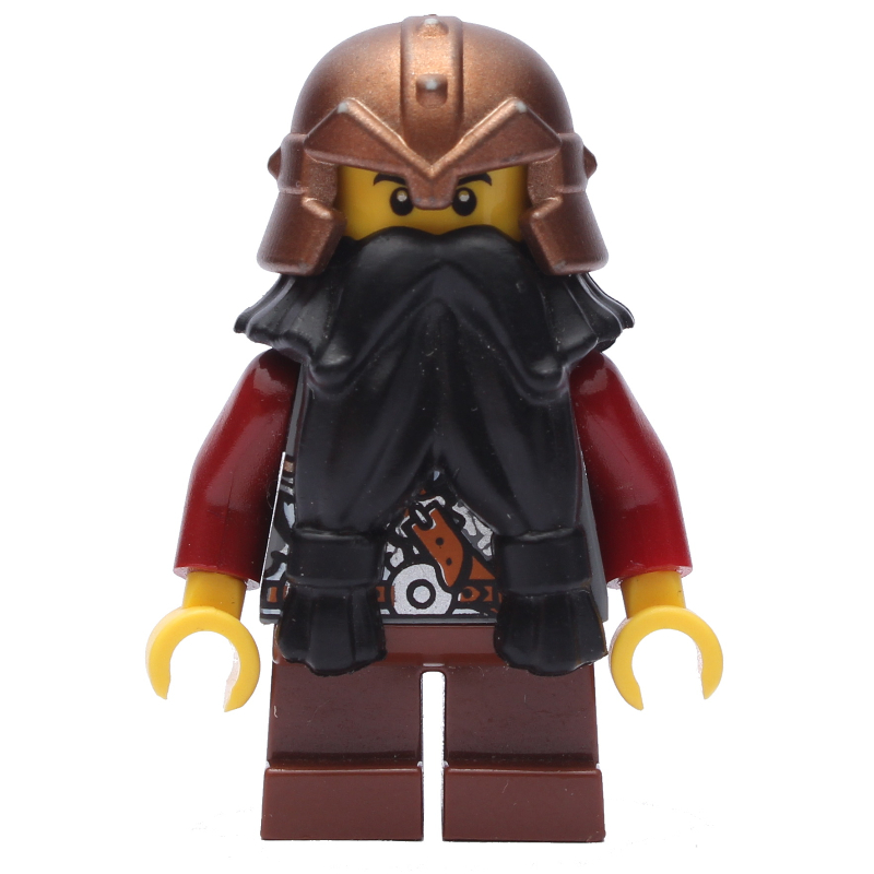 Lego Dwarf, Black Beard, Copper Helmet