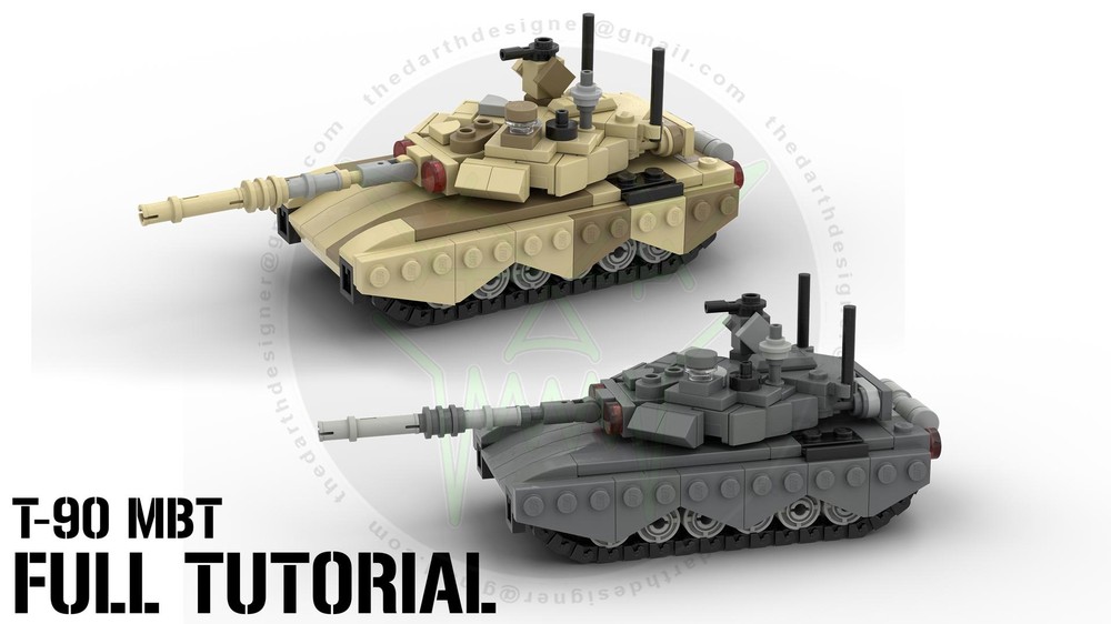 Lego T-90 MBT | - 1:70 Scale | FREE TUTORIAL