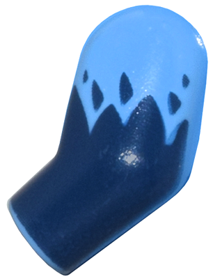 Lego Arm, Left with Dark Blue Feathers Pattern / Medium Blue