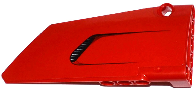 Lego Technic, Panel Fairing #18 Large Smooth, Side B with Air Intake Pattern (Sticker) - Set 8070 / Red