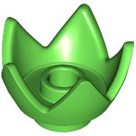 Lego Crown / Flower / Egg Shell Half / Bright Green