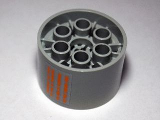 Lego Wheel 20 x 30 Technic with 4 Broken Orange Lines Pattern (Sticker) - Set 10129
