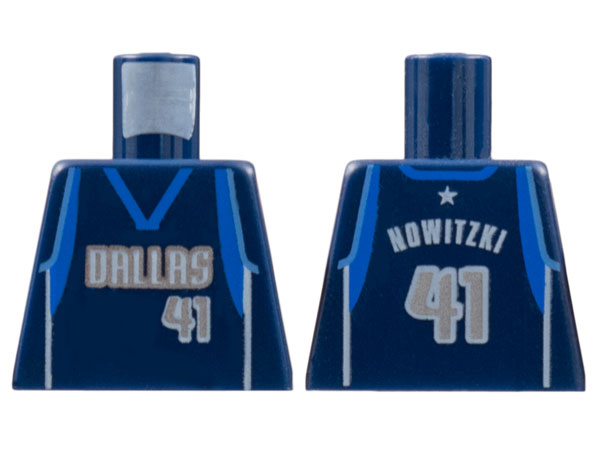 Lego Torso NBA Dallas Mavericks #41 Nowitzki Pattern / Dark Blue