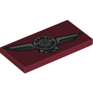 Lego Tile 2 x 4 with Skew Harley Davidson Logo Print
